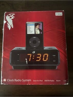 GPX Alarm AM/FM Stereo Clock Radio Docking System For iPod - Model Cl188B